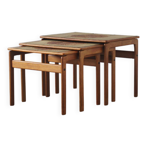 Tables d'appoint en teck par Trioh, années 1960, lot de 3