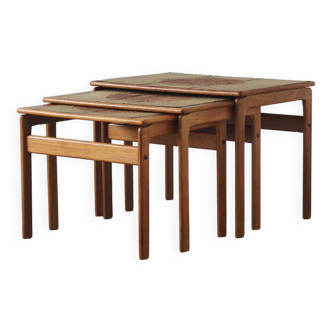 Tables d'appoint en teck par Trioh, années 1960, lot de 3
