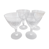 4 white wine glasses in engraved glass 6 cl