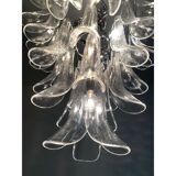 Lustre transparent « selle » en cascade en verre de murano