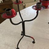 1 set of 10 candle holders 3 branches in wrought iron