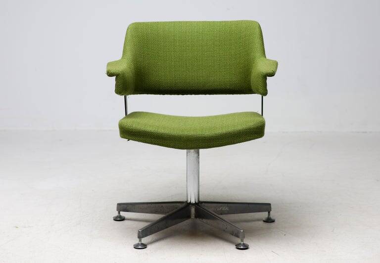 André Cordemeyer desk chair for Gispen, green wool, Netherlands, 1960s