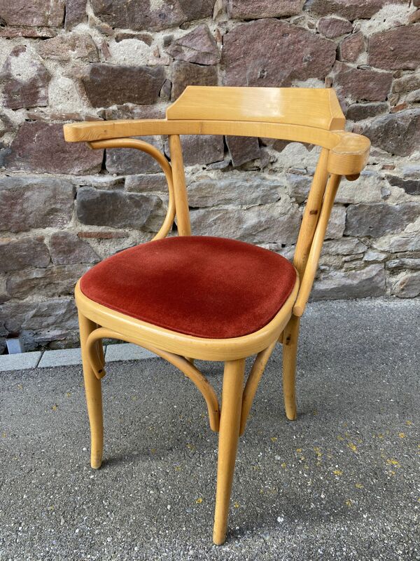 4 chaises Fauteuils restaurant bois courbé vintage 80s French bistro bentwood a