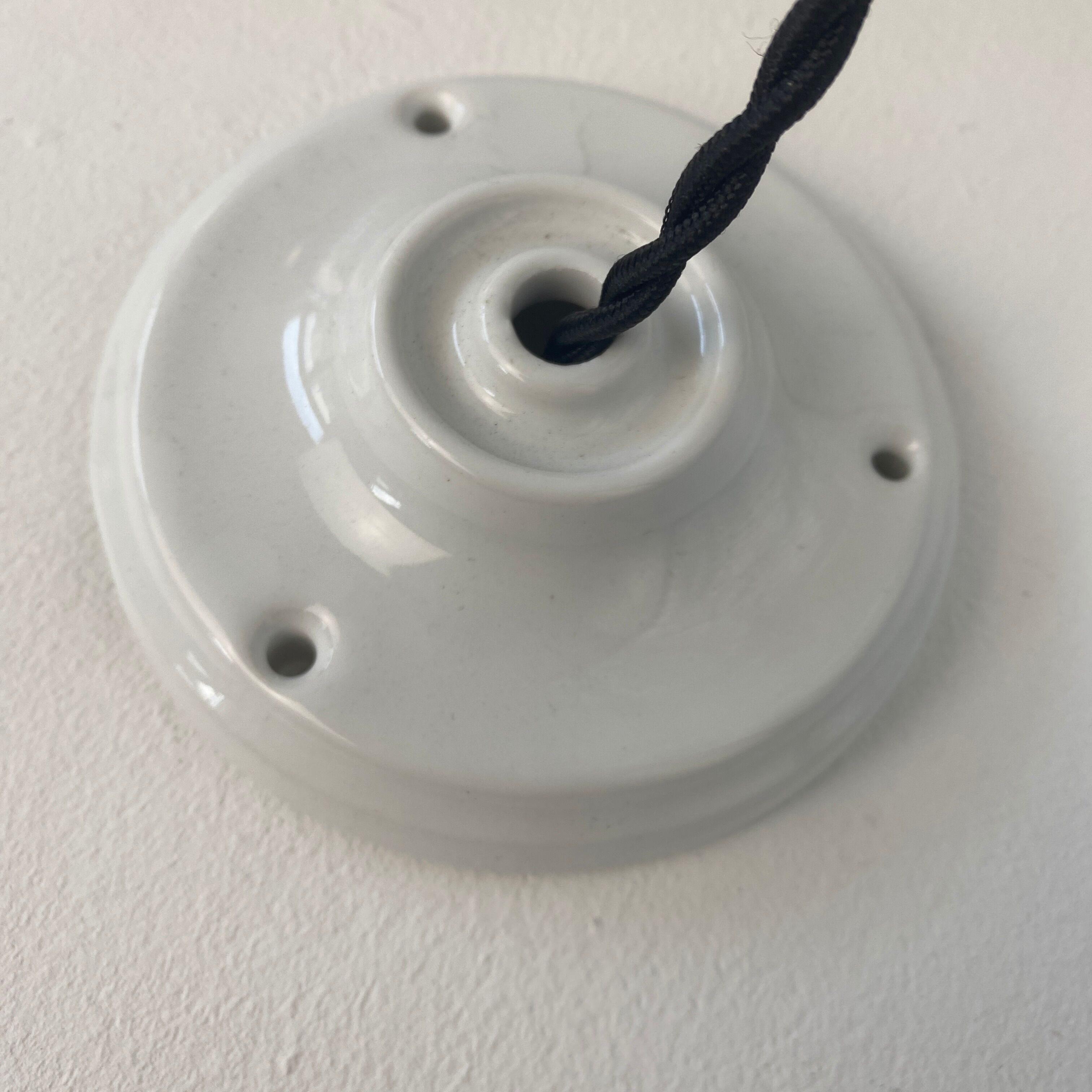 Holophane glass suspension 25,5 cm vintage