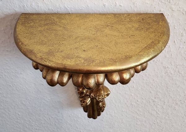 vergoldée console murale support mural étagère décorative rococo Louis XV, 1970