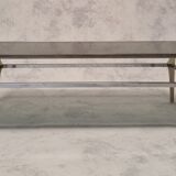 Italian coffee table metal & smoked glass ca 1970