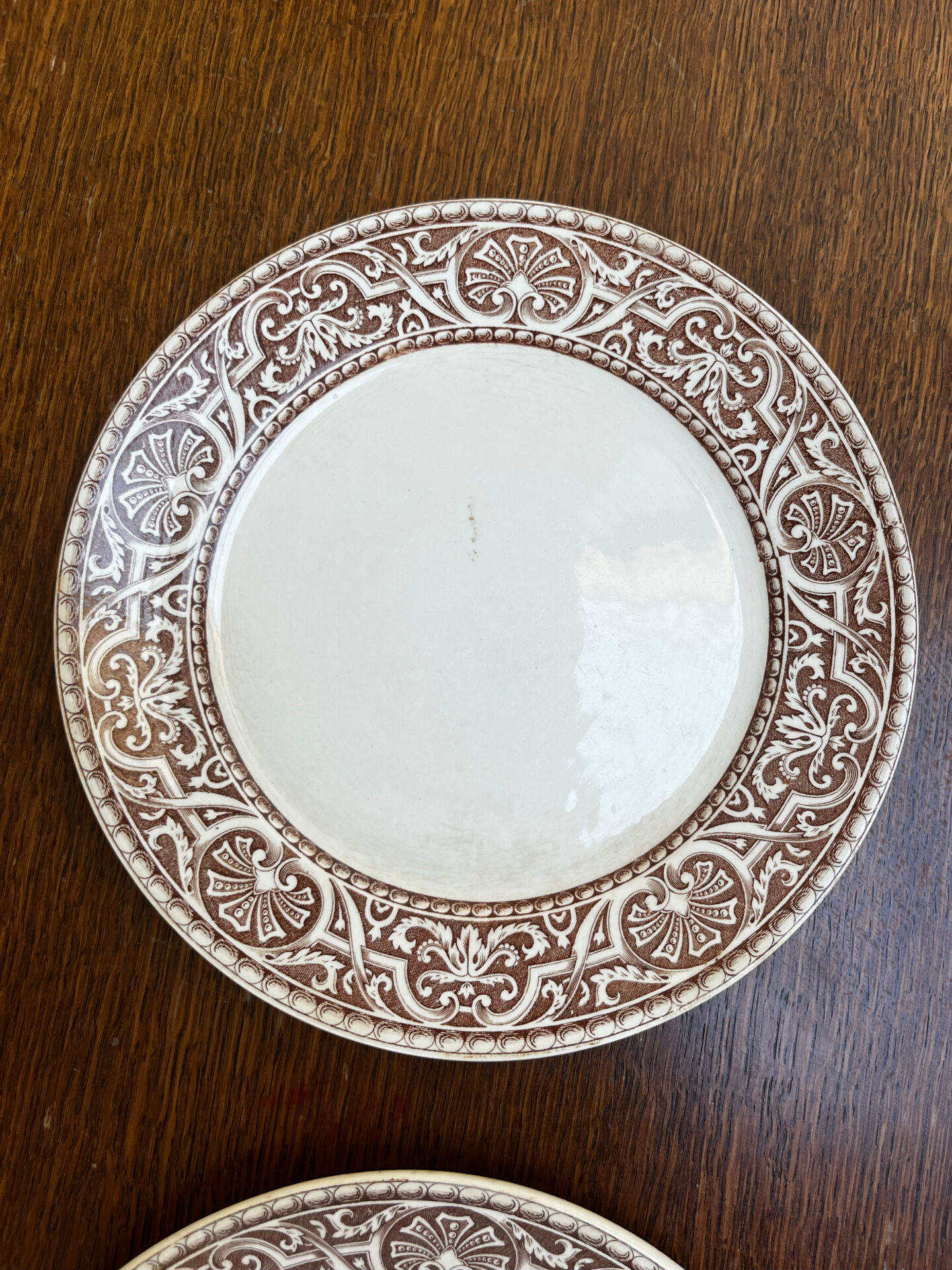 Set of 4 dessert plates Creil & Montereau – Labrador model