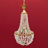 Hot air balloon pendant with glass tassels and gold frame