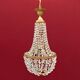 Hot air balloon pendant with glass tassels and gold frame