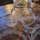 Set of 6 fine engraved glass cups from the 60s.