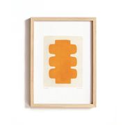 Peinture sur papier "NUX" jaune safran signée Eawy