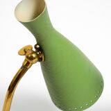 Pair of beautiful green Mid Century Modern Diabolo crow's foot table lamps