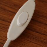 Pair of Scandinavian wall lights in white metal and gold metal