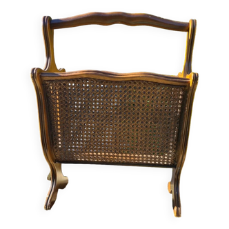 Cane wood magazine rack