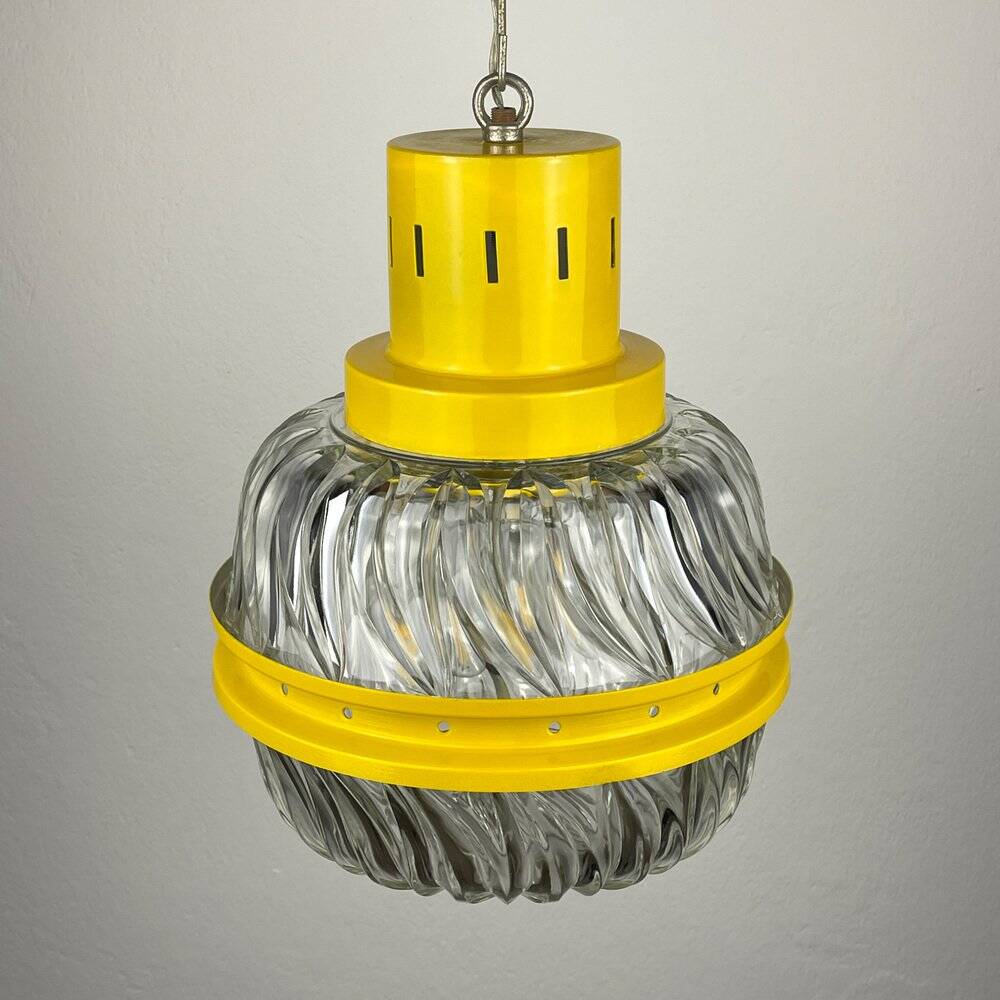 Suspension italienne jaune du milieu du siècle, années 1960