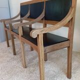 Early 20th-century solid oak bench