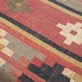 Kilim cotton and burlap carpet - 90cm x 160cm