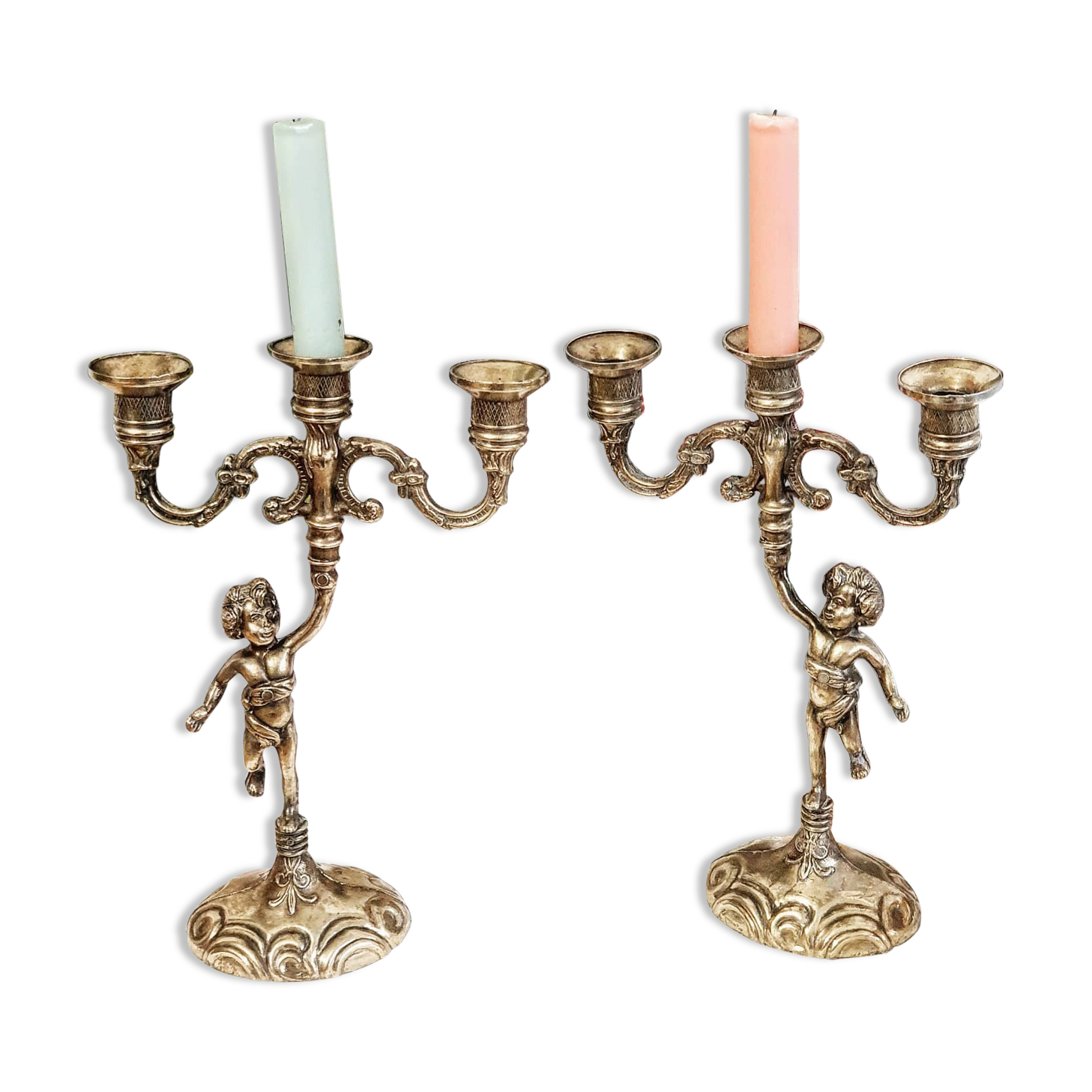 Chandeliers in golden regulated angels