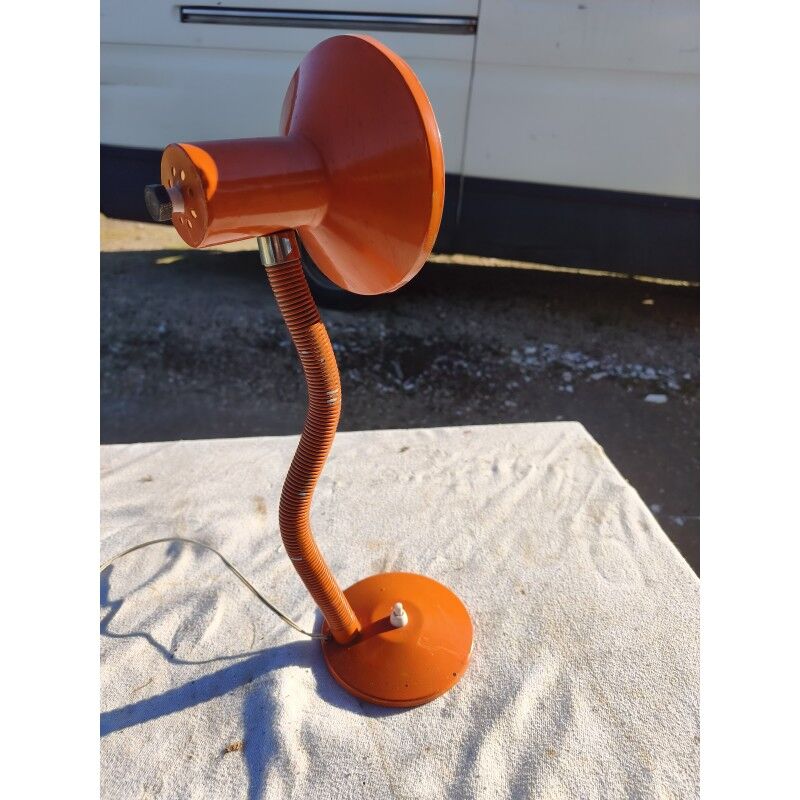 Vintage orange metal lamp