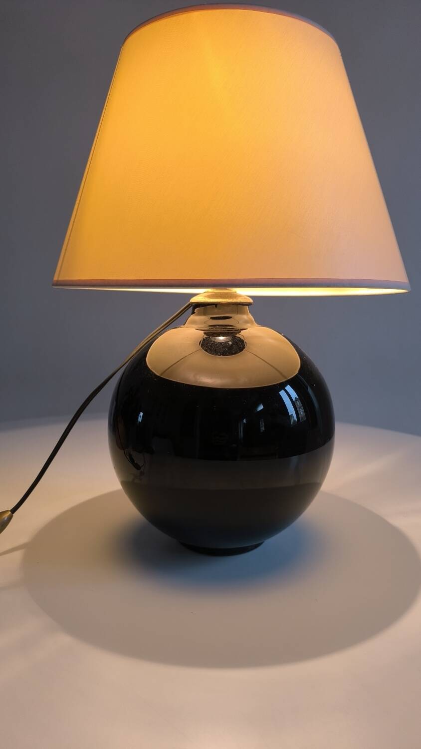 Black opaline ball lamp 1950