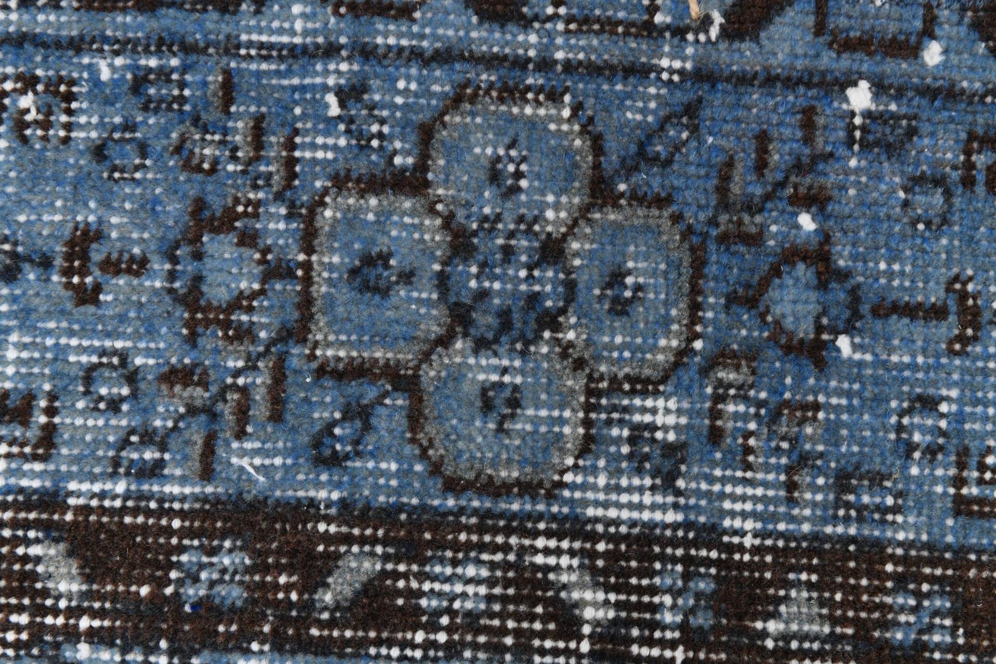 3x7 Blue Vintage Runner Rug, Handmade Wool Rug, Turkish Runner, 78x218Cm