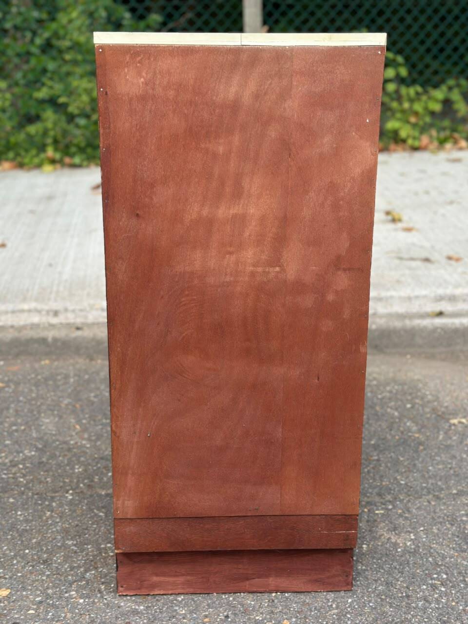 Scandinavian Mid-Century Modern chest of drawers with 6 mahogany and white wood drawers 19