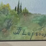 Painting: Watercolor - Lake Odiwara by JJ Leproust