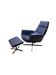 Leather arm chair with footstool