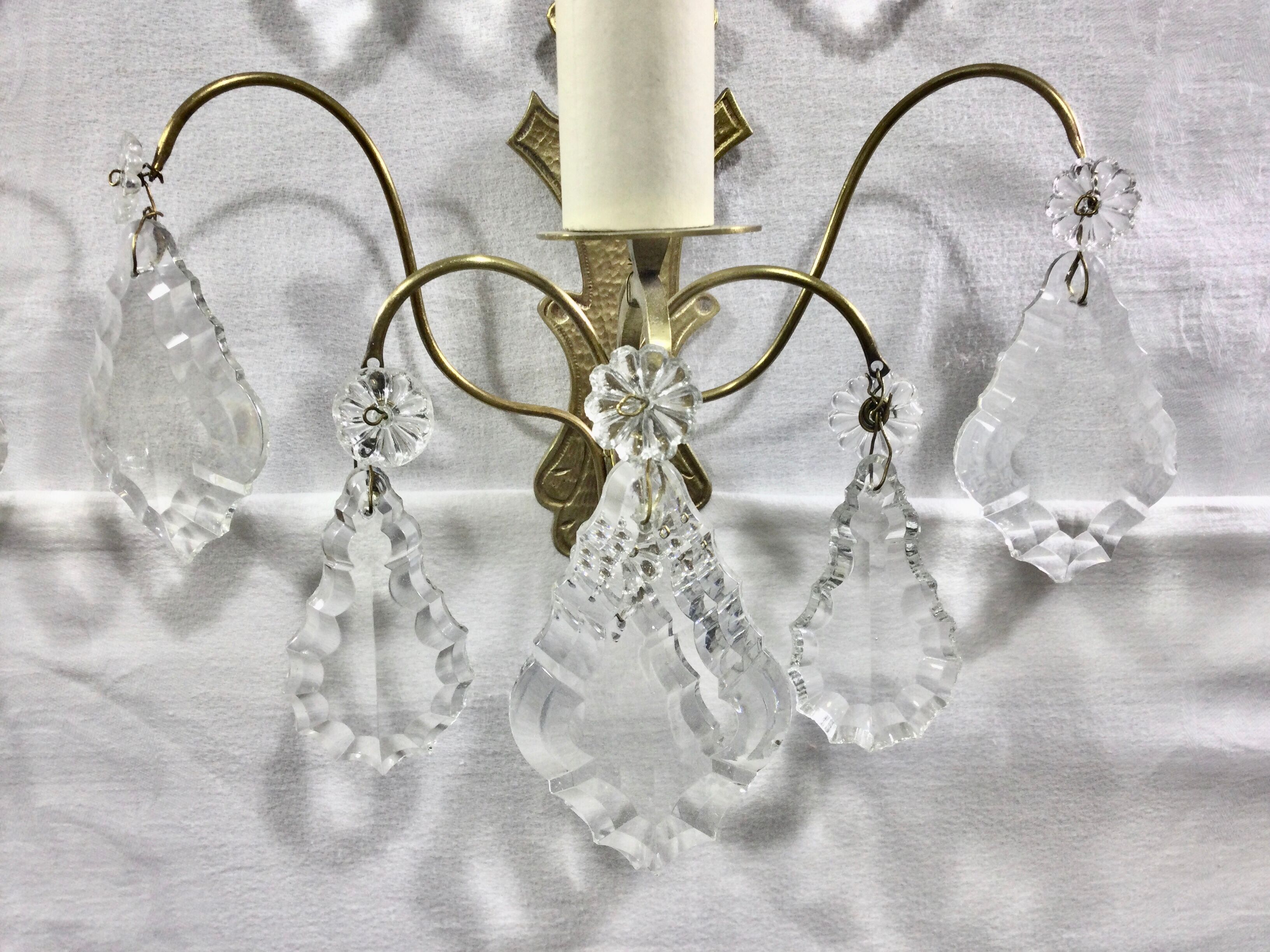 Pair of Wall Lamp Bronze And Crystal 1 Light