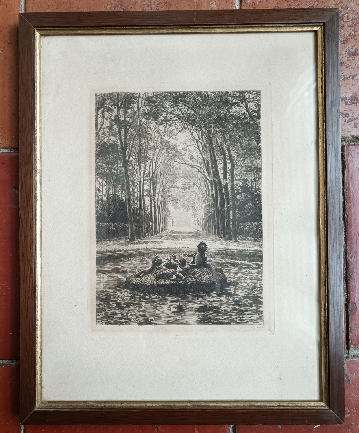 Engraving Ceres Basin of the gardens of Versailles