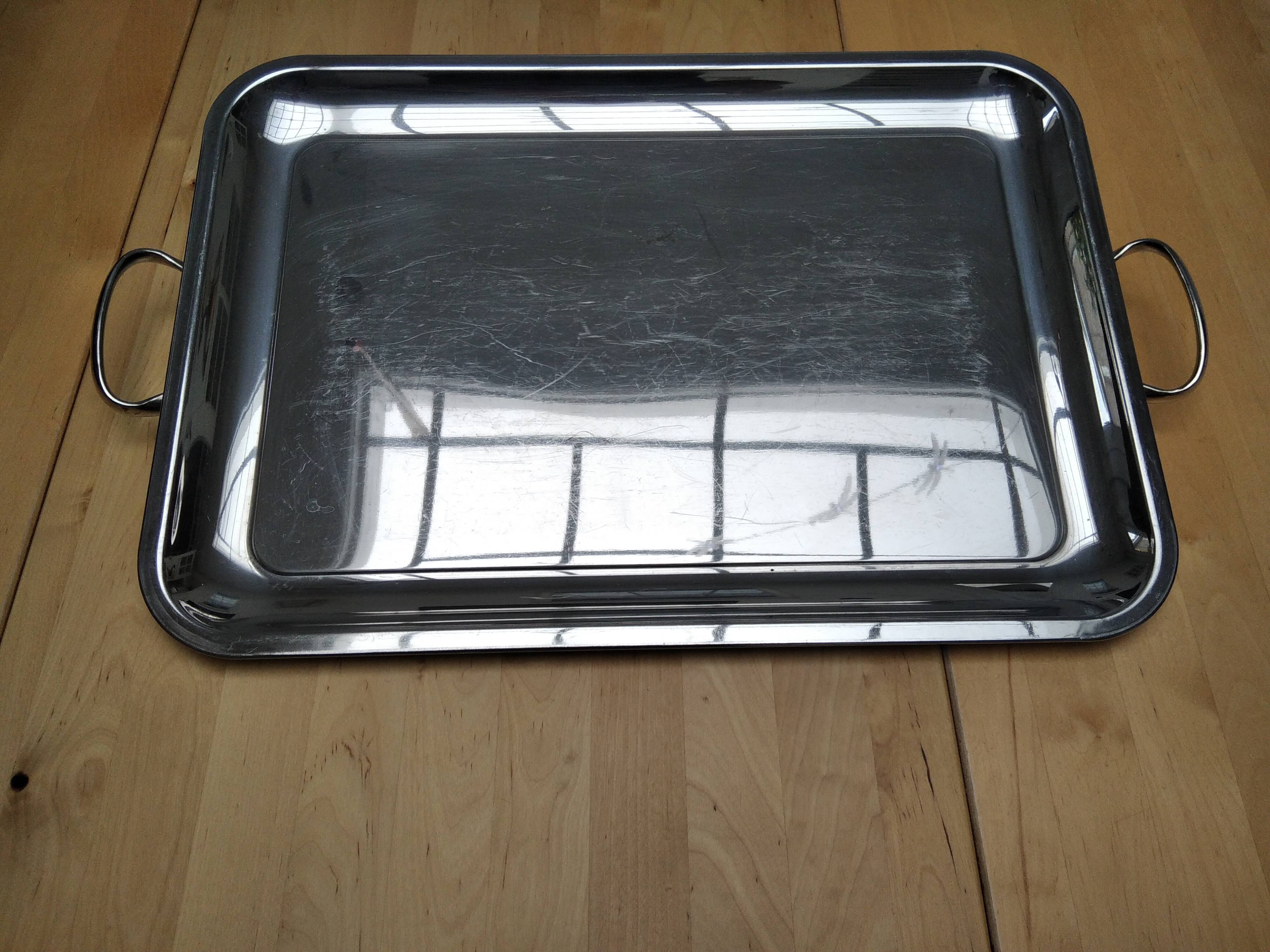 ‌Stainless steel tray with 2 handles
