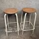 Pair of workshop, bar or industrial stools