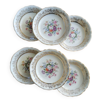 Coupelles vintage fleuries en porcelaine