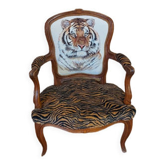 Fauteuil Louis XV tigre