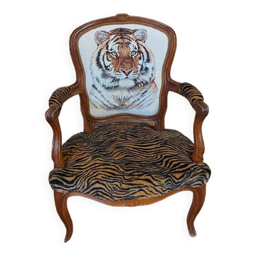 Fauteuil Louis XV tigre