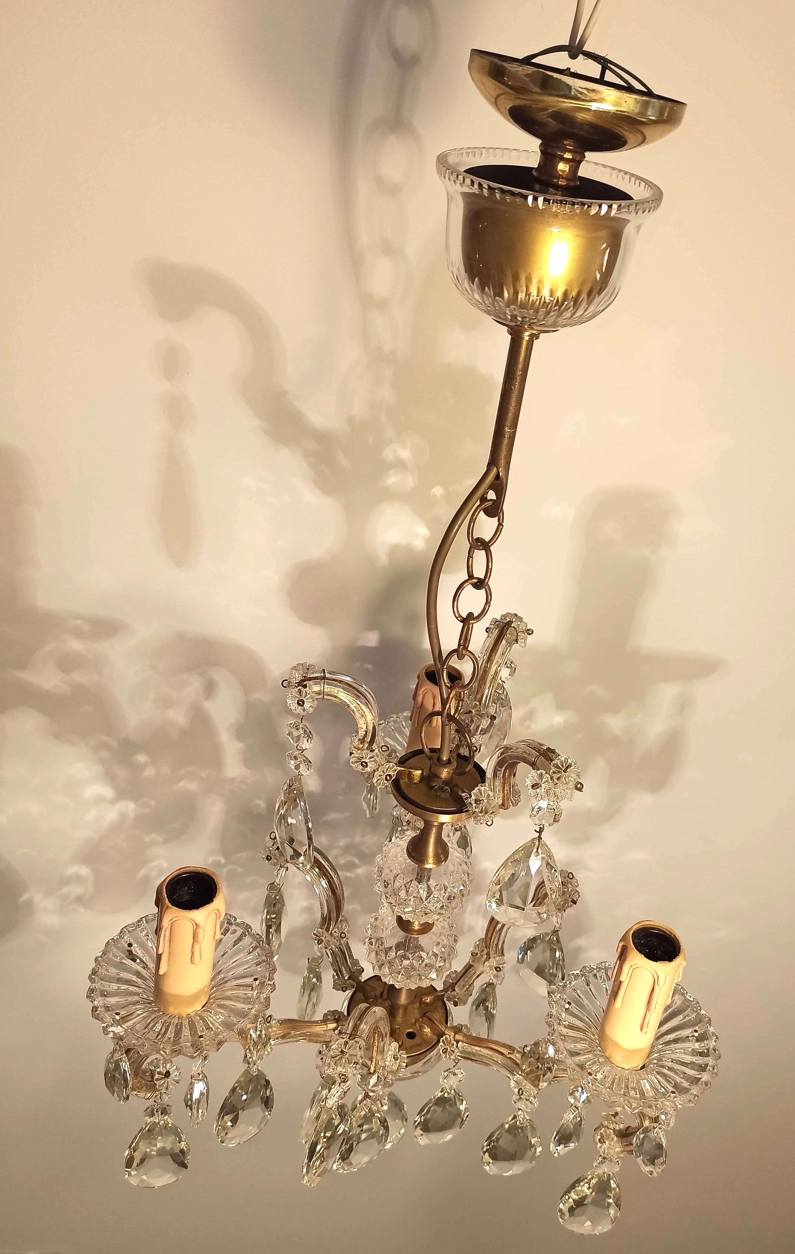 Ancien lustre à pampilles baroque