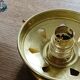 Table lamp globe saucer glass Clichy white