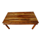 Solid wood and wrought iron table