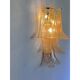 Set of Two Transparent and Gold “Selle” Murano Glass Wall Sconce in Mazzega