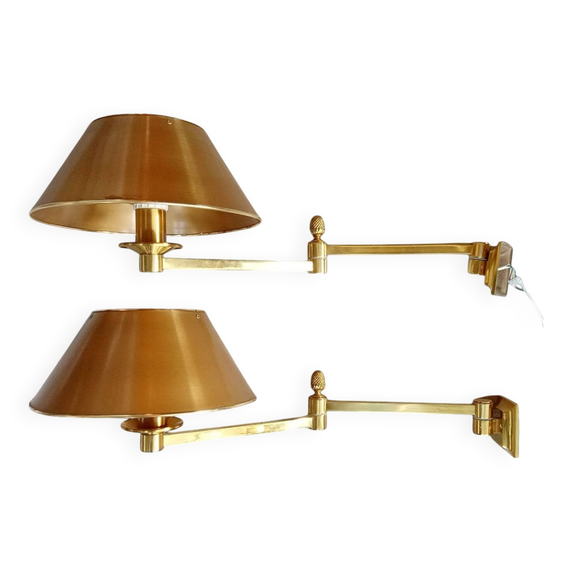 Pair of Empire pine cone gilded metal articulated wall lights
