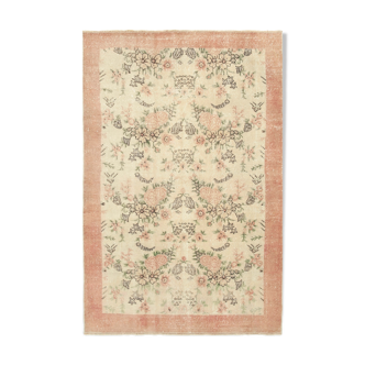 Hand-Knotted Decorative Turkish Beige Carpet 157 cm x 235 cm - 38986