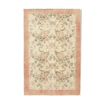 Hand-Knotted Decorative Turkish Beige Carpet 157 cm x 235 cm - 38986