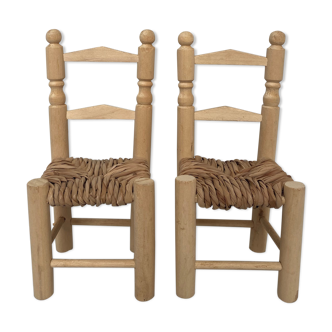 Jouets chaises bois et osier