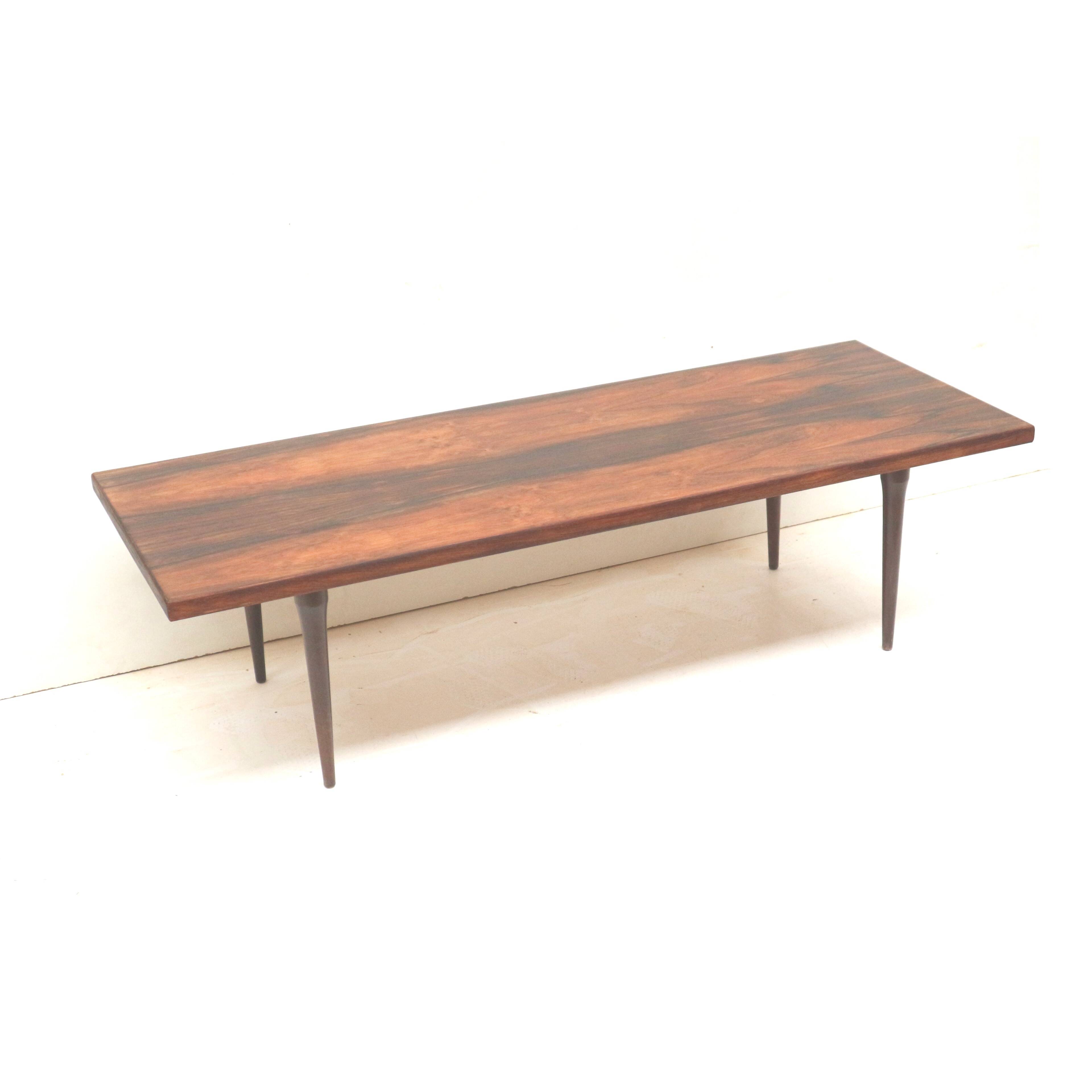 Large rare mid century rosewood coffee table from the 1960s