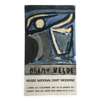 Bram VAN VELDE, Musée national d'art moderne, 1970. Affiche originale en report de lithographie