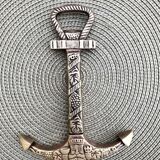 Tire cap bottle opener anchor brass old