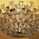 Stilkronen gilt brass and crystal ceiling lamp, Italy 1970s