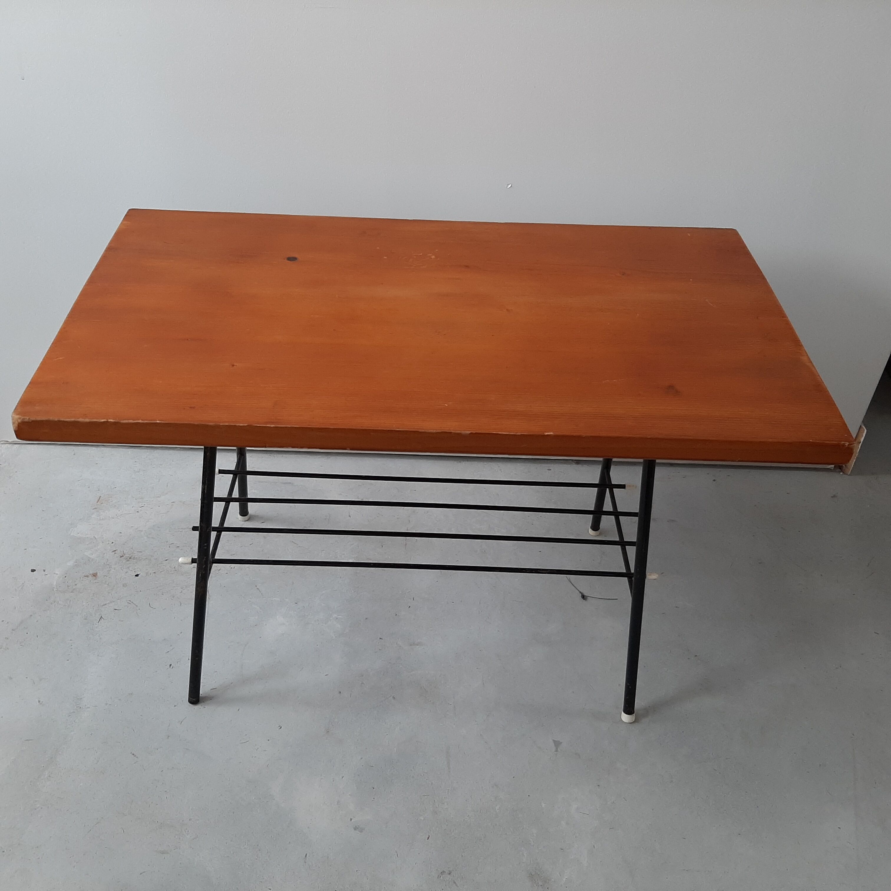 Wooden and metal coffee table