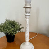 Shabby white patina wooden lamp base