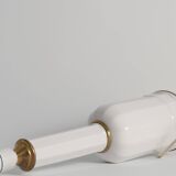 White Opaline Glass & Brass Heiberg Table Lamp, Denmark, Mid-19th century